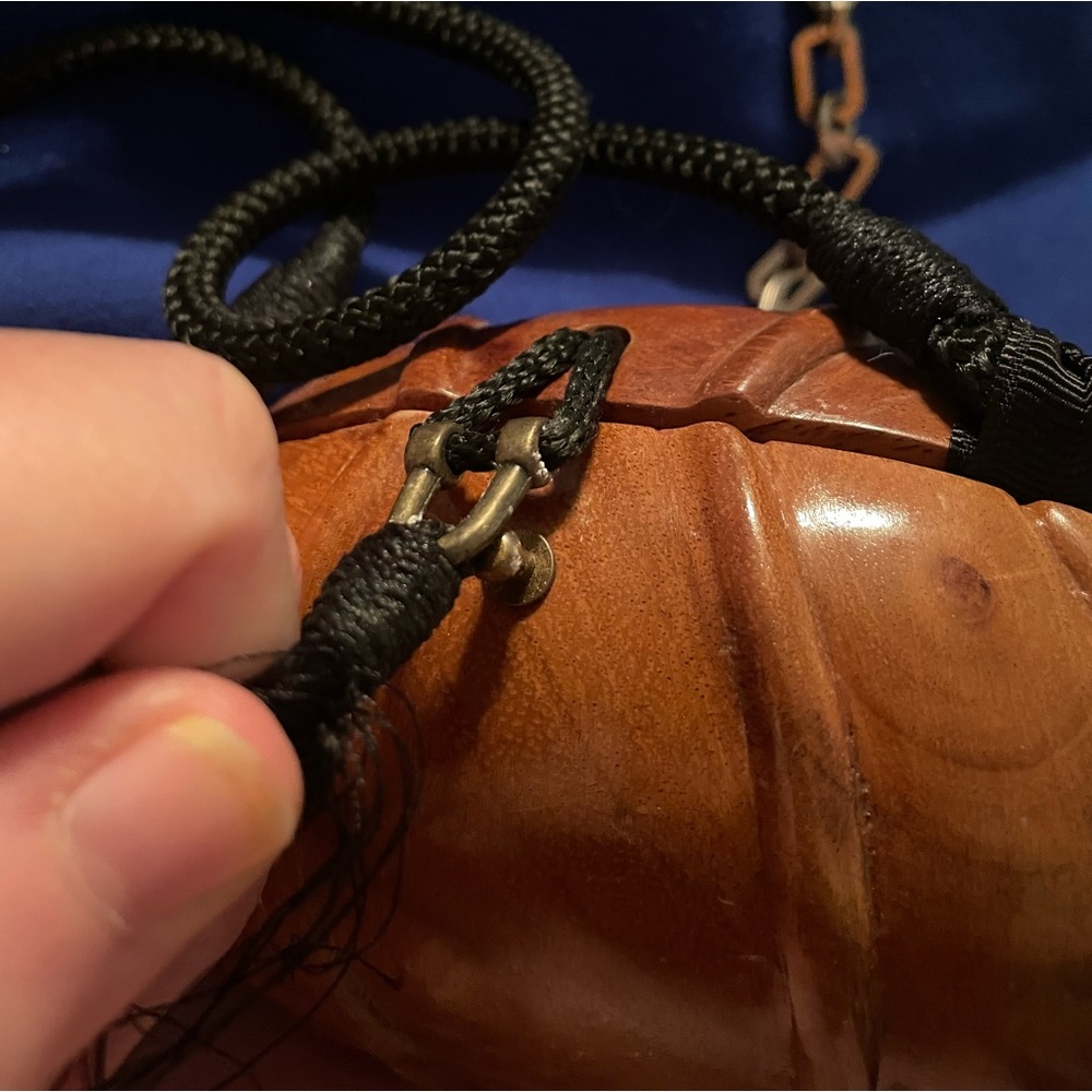 Timmy Woods Wooden Barrel Clutch with Black Tassel - Picture 2 of 6